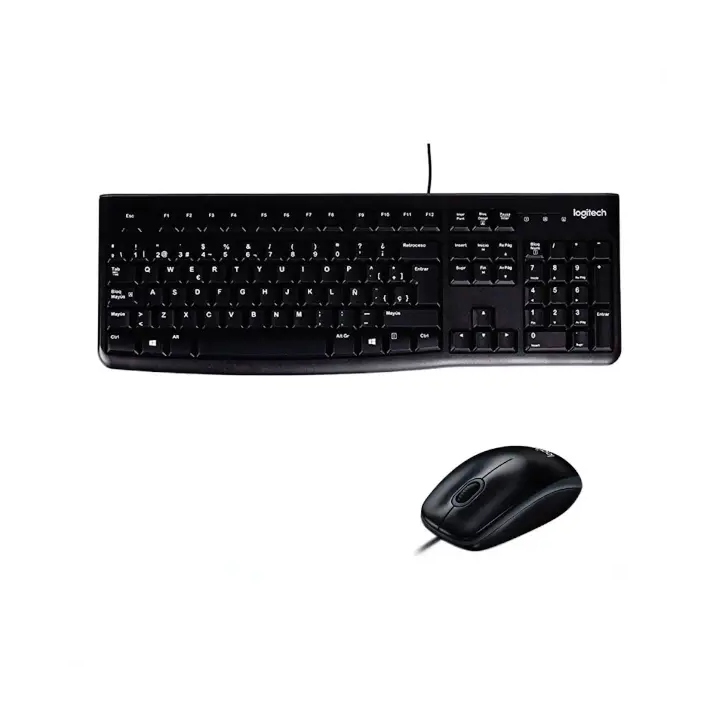 Kit de Teclado y Mouse Logitech MK120, Alambrico, USB, Negro, Español