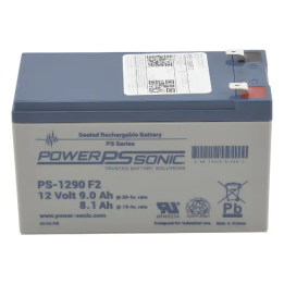 Bateria Power Sonic PS-1290-F2, 12V, 9AH, Tecnologias AGM, VRLA, 5 Años Vida Util, Terminales F2, Reconocida UL