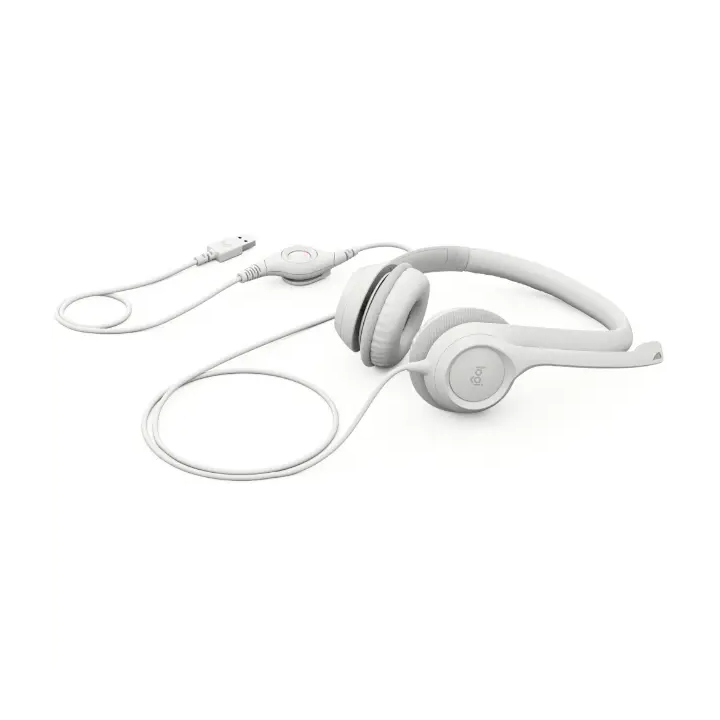 Diadema Logitech H390, Microfono, Alambrico, 1.9 Metros, USB, Blanco