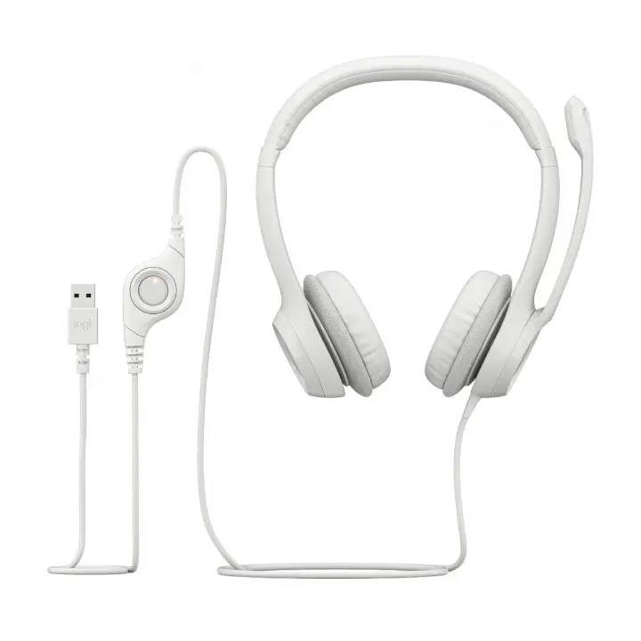 Diadema Logitech H390, Microfono, Alambrico, 1.9 Metros, USB, Blanco