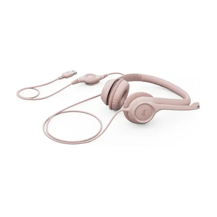 Diadema Logitech H390, Microfono, Alambrico, 1.9 Metros, USB, Rosa