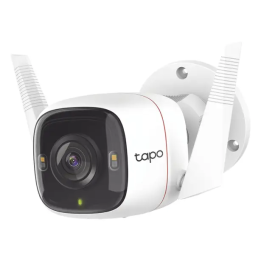Camara IP TP-Link TAPO-C320WS, 4 MP, Bala, Wi-Fi, Vision 360, Audio Doble Vias, Vision Nocturna, Exterior, Blanco