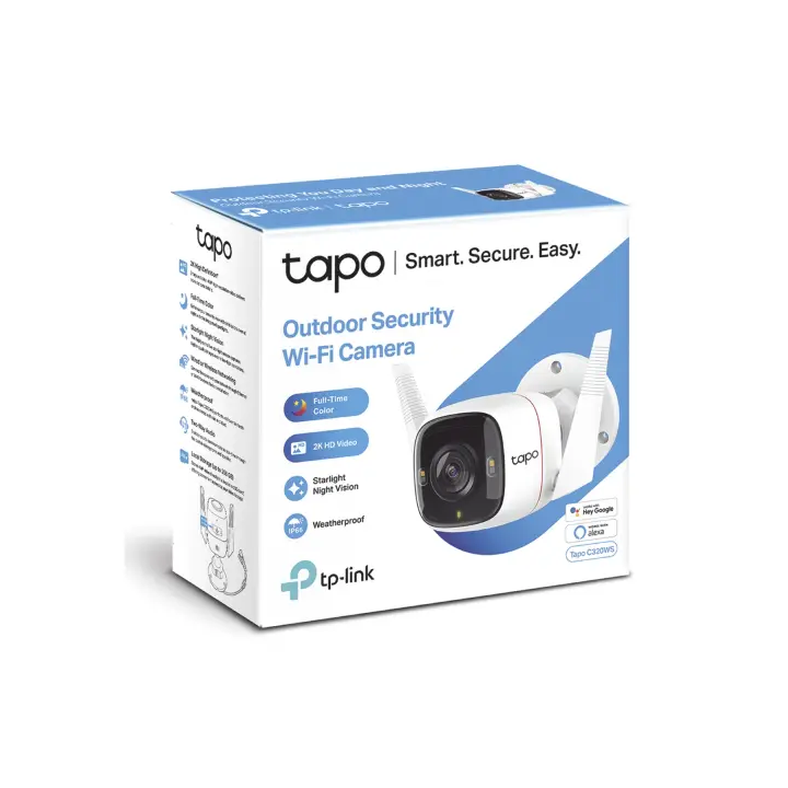 Camara IP TP-Link TAPO-C320WS, 4 MP, Bala, Wi-Fi, Vision 360, Audio Doble Vias, Vision Nocturna, Exterior, Blanco