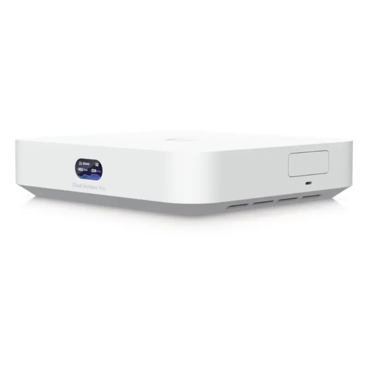Balanceador de Carga Ubiquiti UCG-MAX, hasta 30 Dispositivos UniFi, 300+ Clientes, Enrutamiento IPS, Almacenamiento 512GB