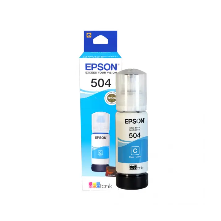 Botella de Tinta Epson T504 Azul, 70ml