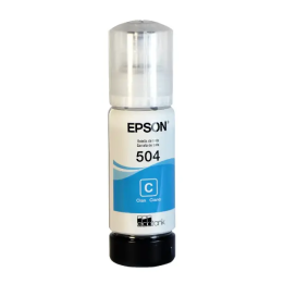Botella de Tinta Epson T504 Azul, 70ml