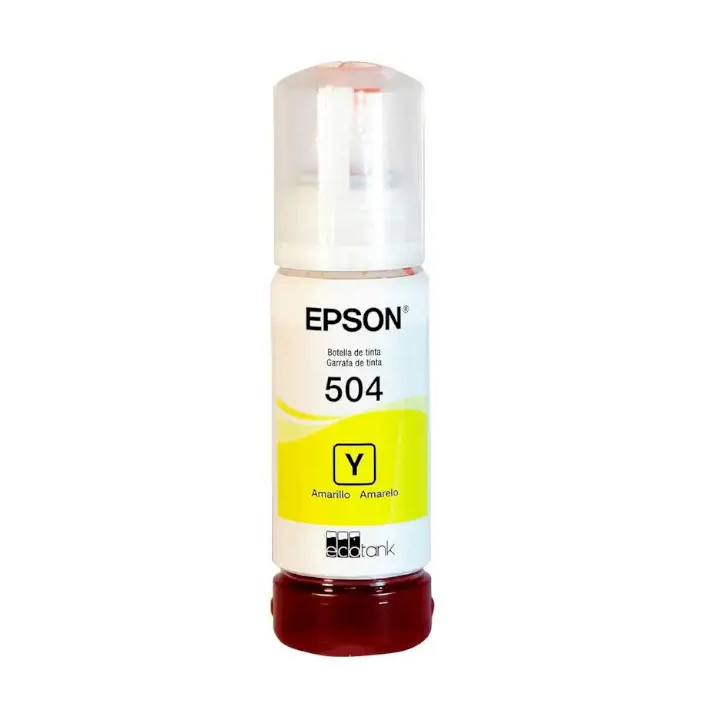 Botella de Tinta Epson T504 Amarillo, 70ml