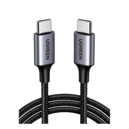 Cable de Datos Ugreen 50152, Type C, 2 Metros, Carga Rapida 60W, Proteccion Integrada, Aluminio, Nylon Trenzado, Negro