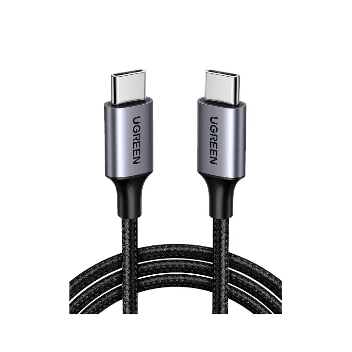 Cable de Datos Ugreen 50152, Type C, 2 Metros, Carga Rapida 60W, Proteccion Integrada, Aluminio, Nylon Trenzado, Negro